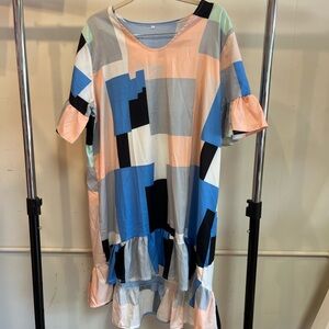 Colorful Geometric Pattern Dress